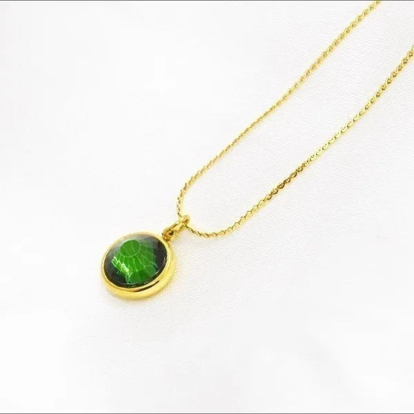 Emerald Gem Necklace Green - Image 3