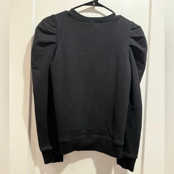 Pam & Gela Black Puff Sleeve sweatshirt Size Small‎ - Image 3