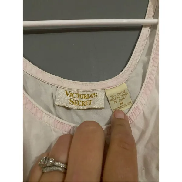 Victoria’s Secret Vintage Gold Label Pink White Stripe Pajama Set Medium - Image 5