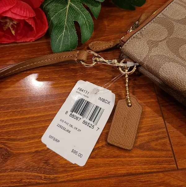 Coach Brown Signature Lesther Wristlets - Image 5