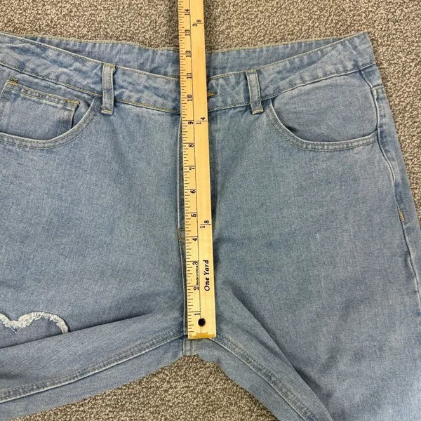 Q&J Jeans Patchwork Hearts Wide Leg High Rise‎ Jeans Large Boho Streetwear - Image 10