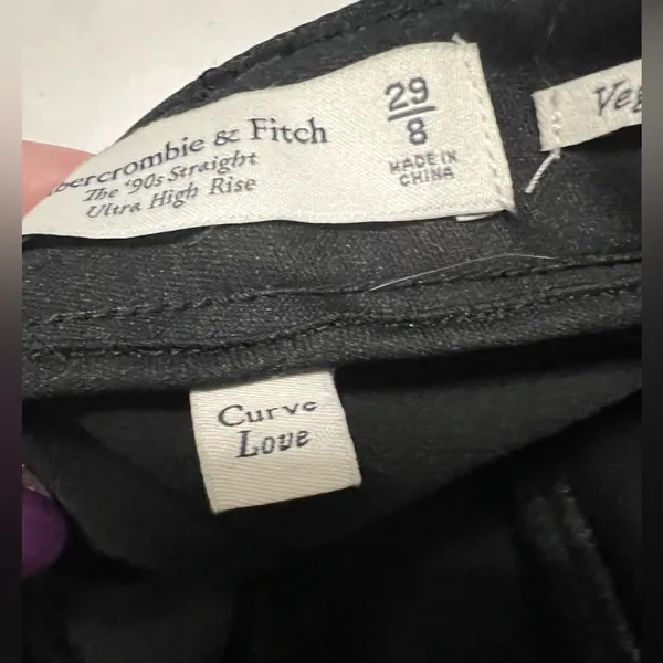 Abercrombie & Fitch Curve Love 90s Faux Leather High Rise Straight Pants 29 - Image 8