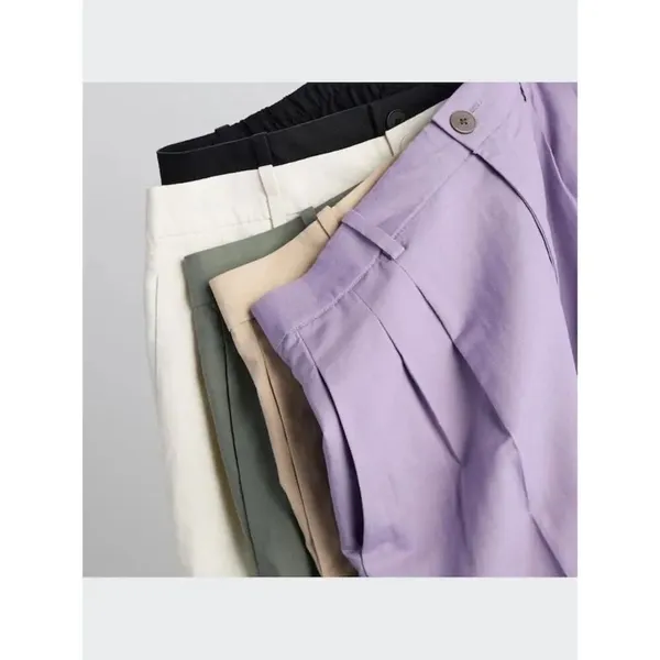 ✨Uniqlo Linen Blend Tucked Wide Purple Sz Large Pants✨ - Image 6