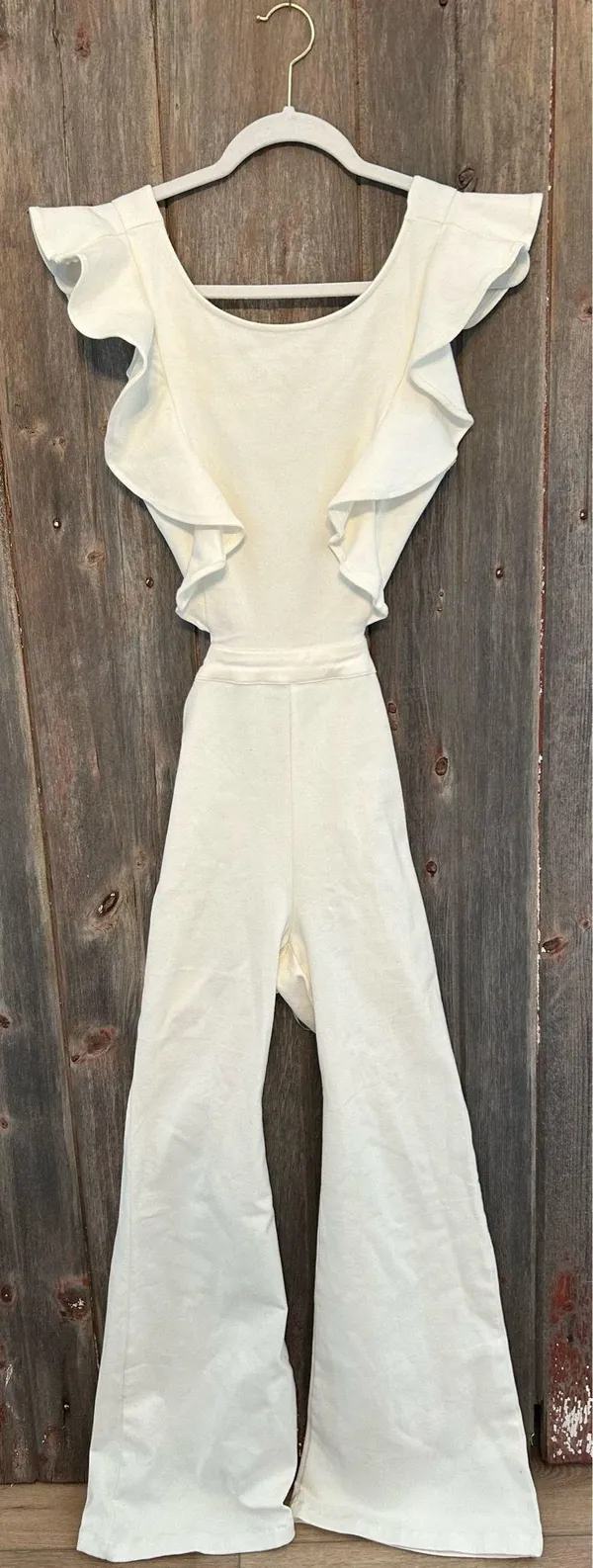 These Three Boutique White Denim Jumpsuit - Image 4