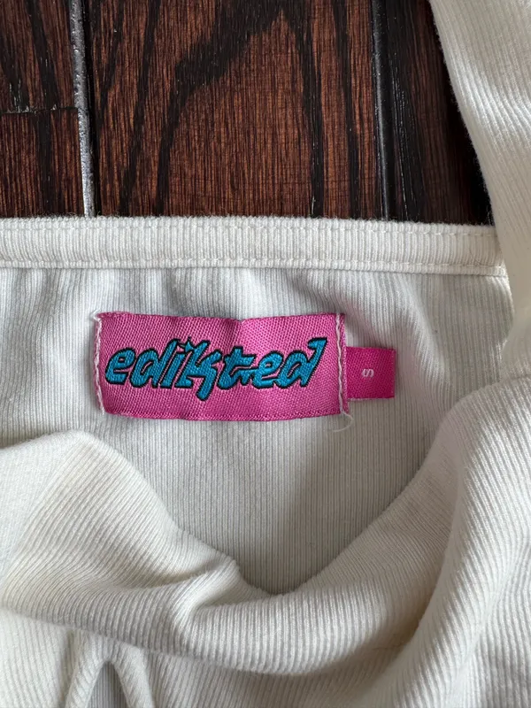 Edikted White Crop Top - Image 3