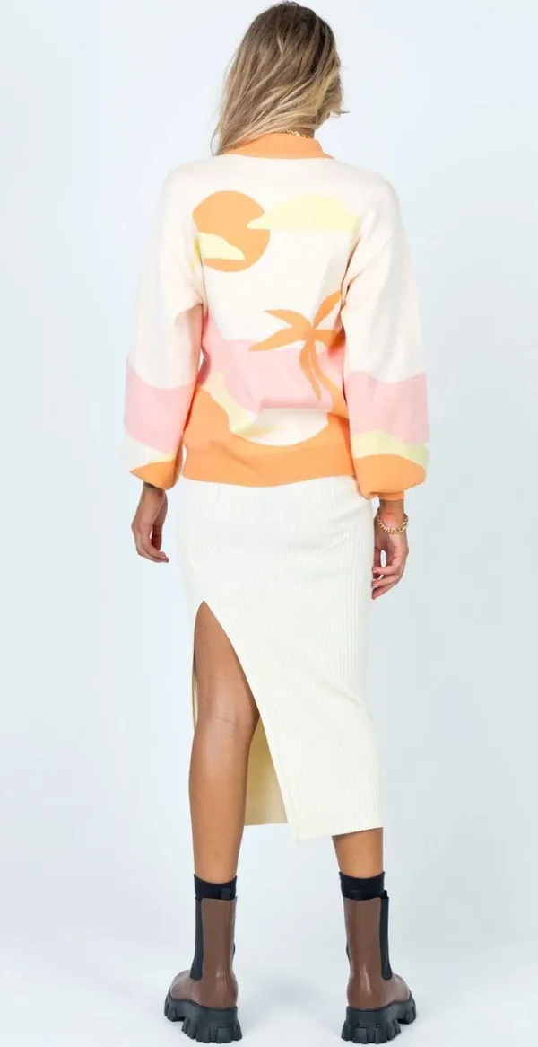 Princess Polly Off White Midi Skirt - Image 4
