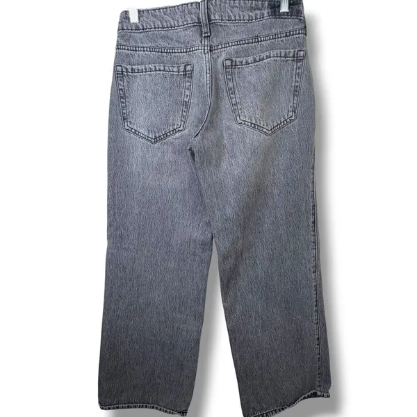 Hollister Washed Grey Faded Low-Rise Baggy Wide Leg Cotton Denim Jeans 2/26 - Image 4