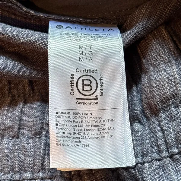 Athleta Retreat Blue Linen Pant - size Medium Tall - Image 5