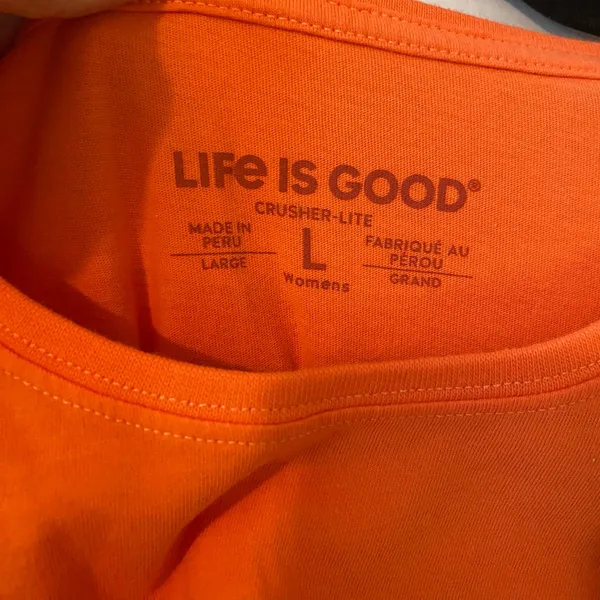 NWT Life Is Good Crusher-Lite Orange Fall Creek Falls Tennessee T-Shirt Large - Image 2