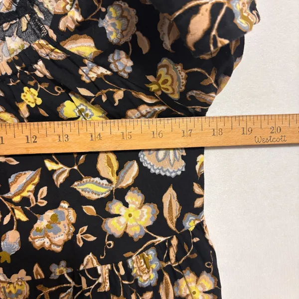 Old Navy Tiered Swing Mini Dress Women M Floral Boho-Chic Cottage Peasant‎ - Image 9
