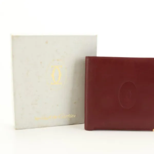 Cartier Les Must de Cartier Bifold Wallet in Burgundy Leather - Image 7