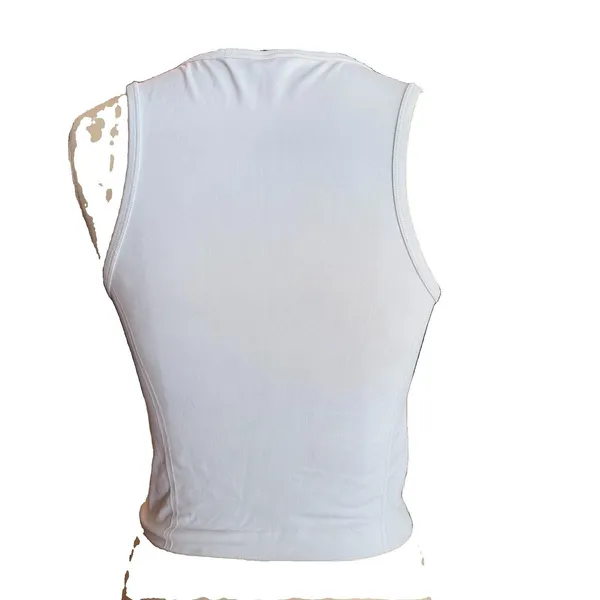 Under Armour Women’s White Cropped Athletic Tank Top Stretch Round Neck Size S - Image 3