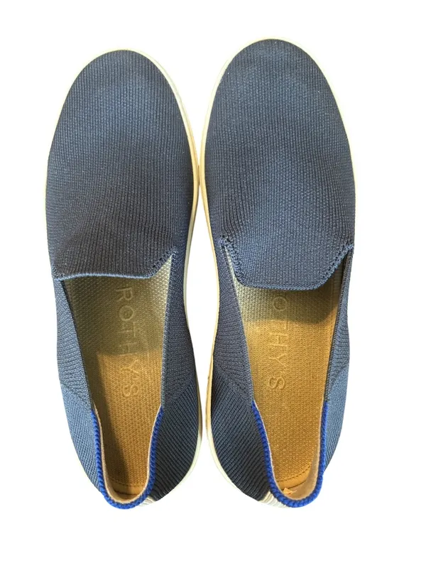 Rothy’s The Original Slip On Sneaker Navy Blue Knit Women’s 6.5 - Image 5