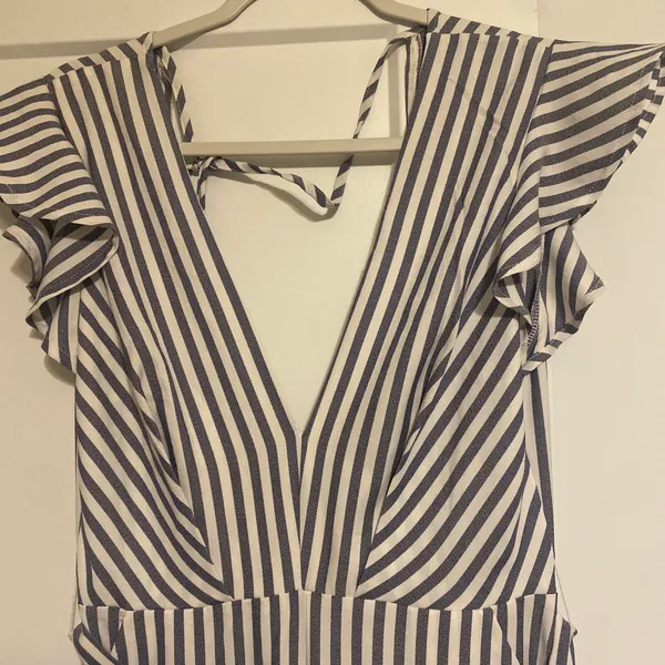 Striped Jumpsuit Shop 17 Blue White - Image 2