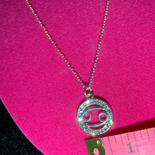 Cancer Zodiac Sign Sterling Silver Necklace Constellation mcbling Birthday Gift - Image 10