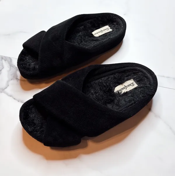 Dearfoams Maeve Velour Crisscross Slippers - Image 2