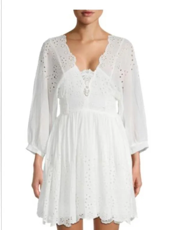 Free People White Eyelet Lottie Dress - Image 7