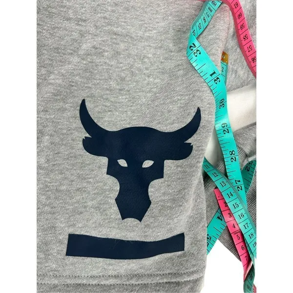 Under Armour Womens Project Rock Taped Fleece Gray S Sweatshirt 1346014-035 - Image 11