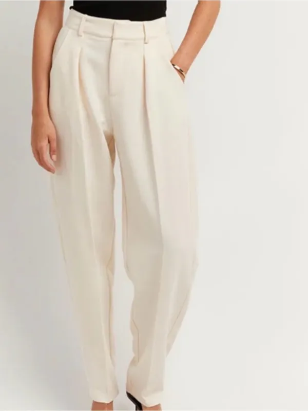 Dissh Jackson Tapered Trouser Pants 2 Cream Minimal Clean Girl Scandi Work Chic - Image 3