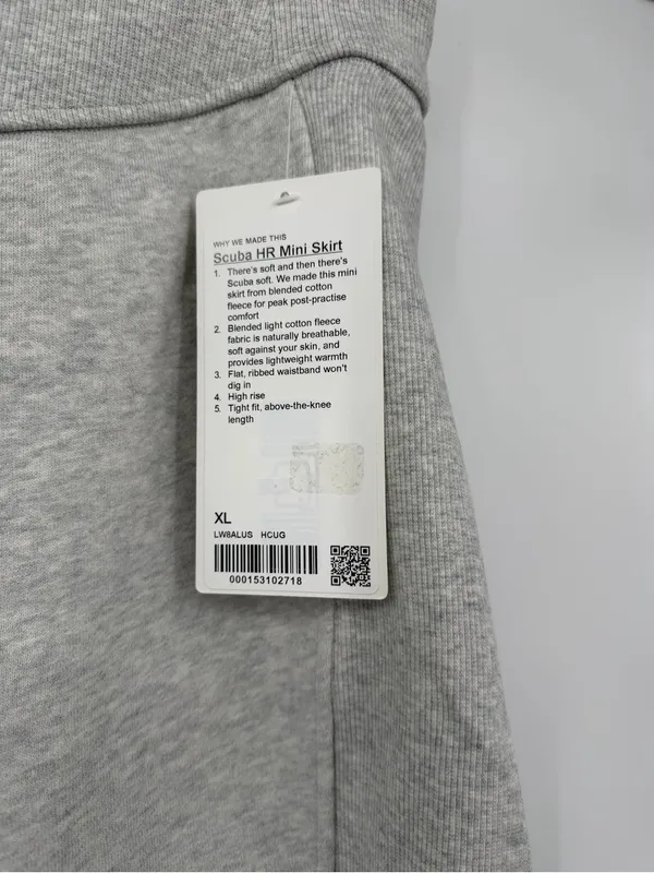 NWT lululemon Scuba High-Rise Mini Skirt HCUG Heather Gray XL - Image 7