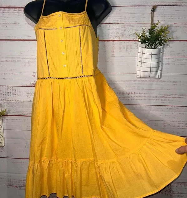Coco & Jaimeson Yellow Cotton Sundress | Women’s Medium - Image 3