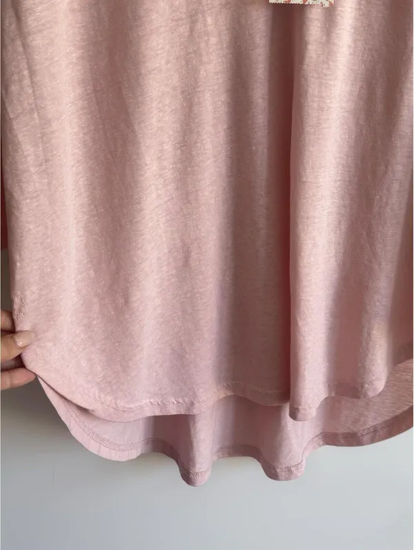 Free People We The Free Pink Combo Colorblock V Neck 3/4 Sleeve Top XS NWT - Image 9