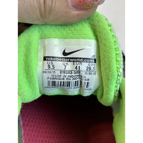 Nike Revolution 3‎ Women's Gray/Neon Pink/Green Size 9.5 Mesh Lace Up Running - Image 8
