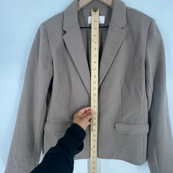 Samantha Brown Blazer‎ Jacket Womens Medium Brown Notch Lapel Single Breasted - Image 3