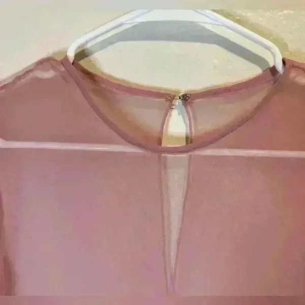 Vintage Jack Bryan Pink Sheer Beaded‎ Top Size M - Image 8