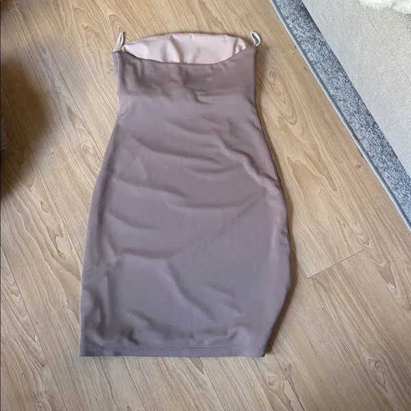 LPA Strapless Dress in Soft Brown - Image 3