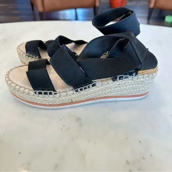 Dolce‎ Vita Lury Espadrille Wedge Sandal Black Beachy Boho Casual Size 10 - Image 4