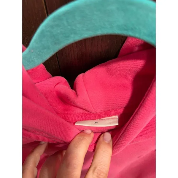 Comfrt hoodie featuring an embroidered "Comfrt" logo on the chest Pink M - Image 3