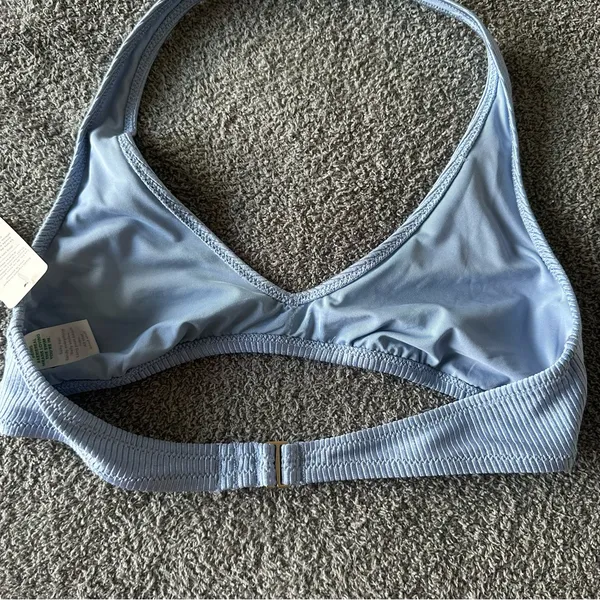 AERIE Blue Ribbed Halter Bikini Top - Image 5