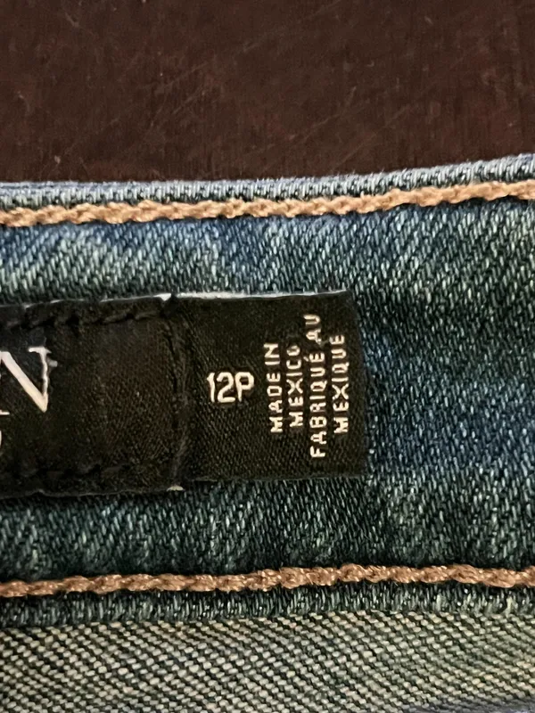 Lauren Ralph Lauren Jeans Womens 12P Petite Blue Med Wash Skinny Stretch Denim - Image 8