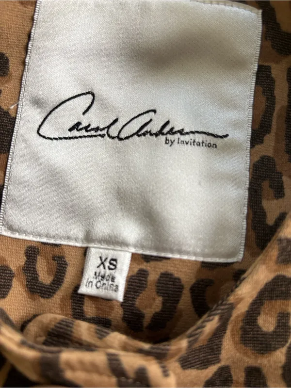 Carol Anderson Invitation Estate Cheetah Jacket Coat XS Mid Length One Button - Image 5
