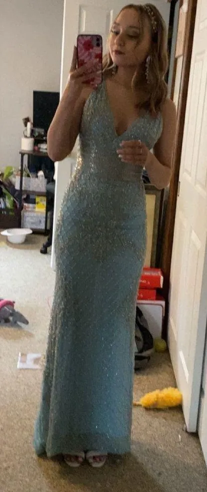 Prom Dress Blue Size 00 - Image 2