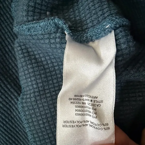 Aritzia TNA Cropped Waffle Knit Teal Mockneck Long Sleeve size small - Image 5