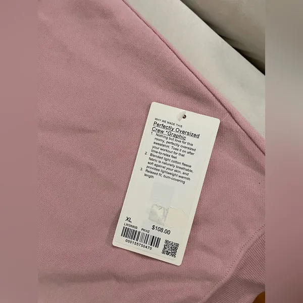 Lululemon NWT Perfectly Oversized Crew Embroidered Graphic Fleece Size XL - Image 8
