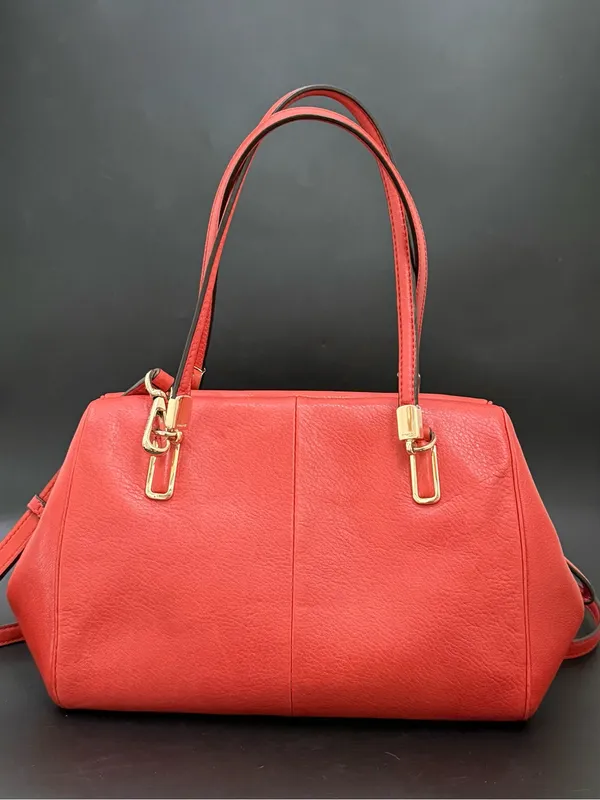 COACH 25169 Madison Madeline Orange Pebbled Leather East/West Satchel Crossbody - Image 2