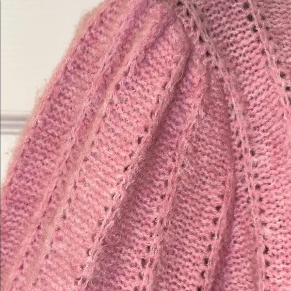 Pink Women's Sweater Size M - Image 2