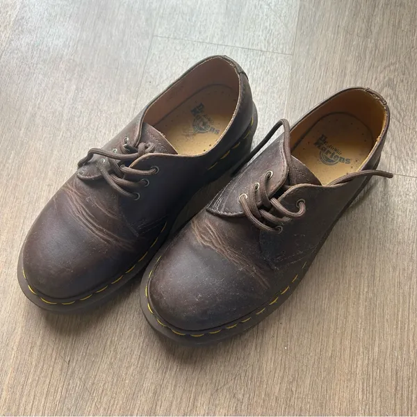Classic Brown Dr Martens Oxford Shoes - Image 2
