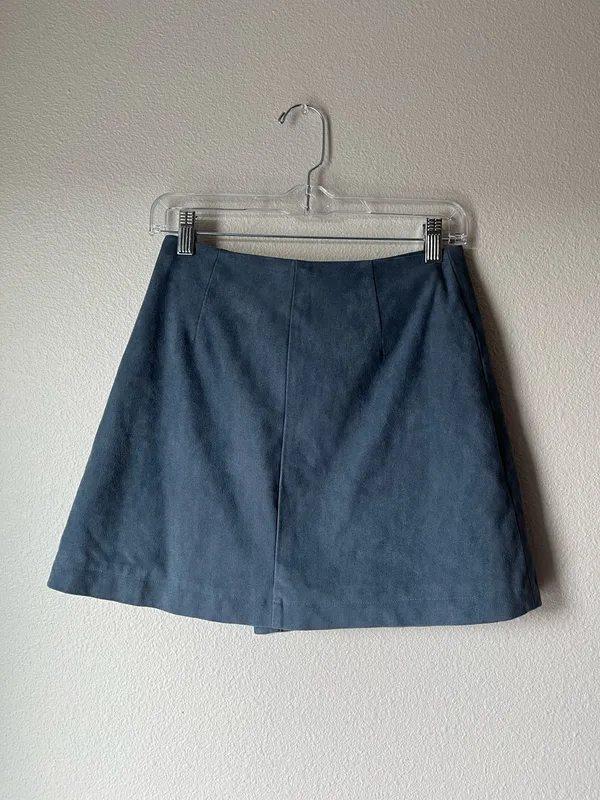 Abercrombie & Fitch Slate Blue Wrap Skirt with Grommet Detail - Image 4