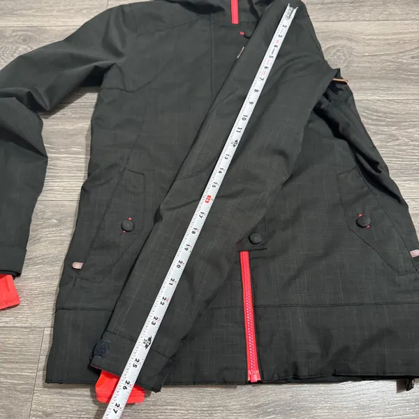 DC Data Women Snowboard Ski Jacket‎ Black Neon Coral 10K Waterproof Small Hooded - Image 14