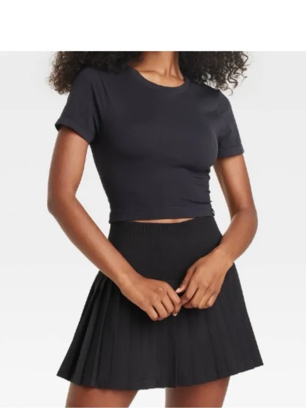 Joylab Women’s Black Cropped Cut Out Baby T-Shirt size XL-NWT - Image 3