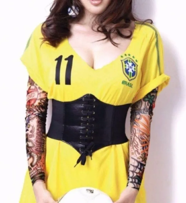 NEW Black Faux Leather Lace-Up Corset Waist Belt Goth Witch Halloween Costume Outfit - Image 12