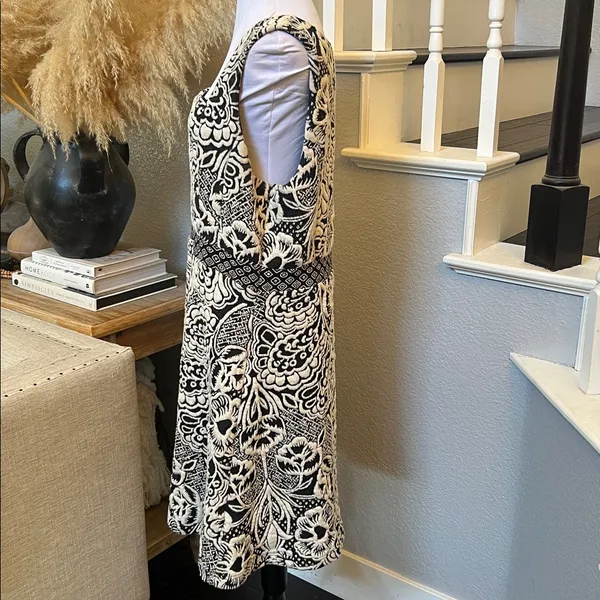 Anthropologie Ett:Twa Valery Jacquard Floral Knit Flared Mini Dress Size XL - Image 8