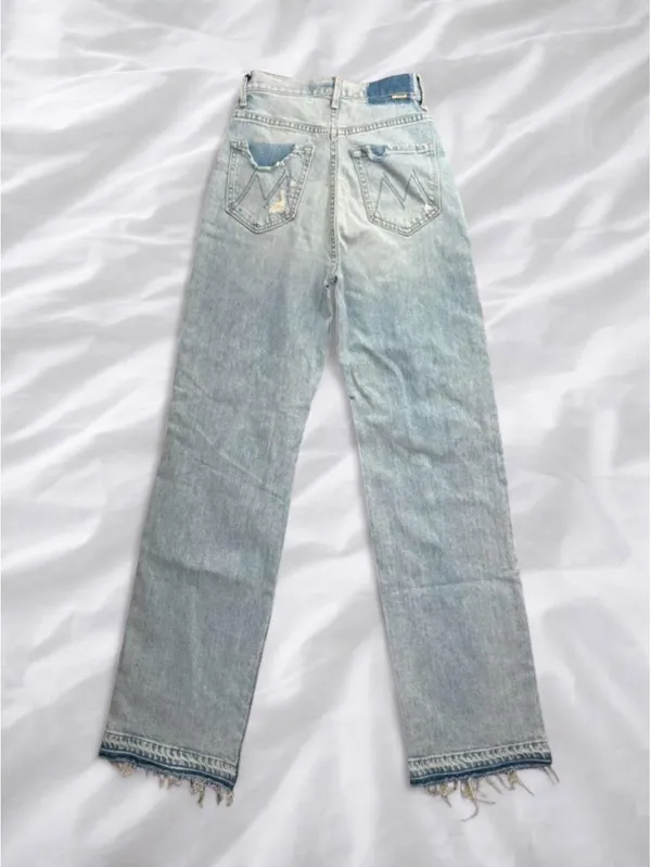 MOTHER The Tomcat Ankle Distressed High Rise Jeans Light Wash Size 25 NWT - Image 6