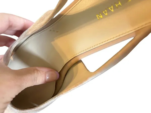 Cole Haan Caia 55 Brush Tan Suede D’Orsay Block Heel Pumps Size 8B - Image 7