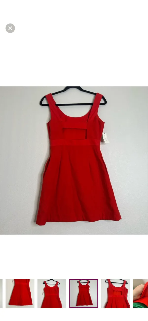 BNWT Anthropologie Maeve sleeveless square neck red mini dress - Image 7