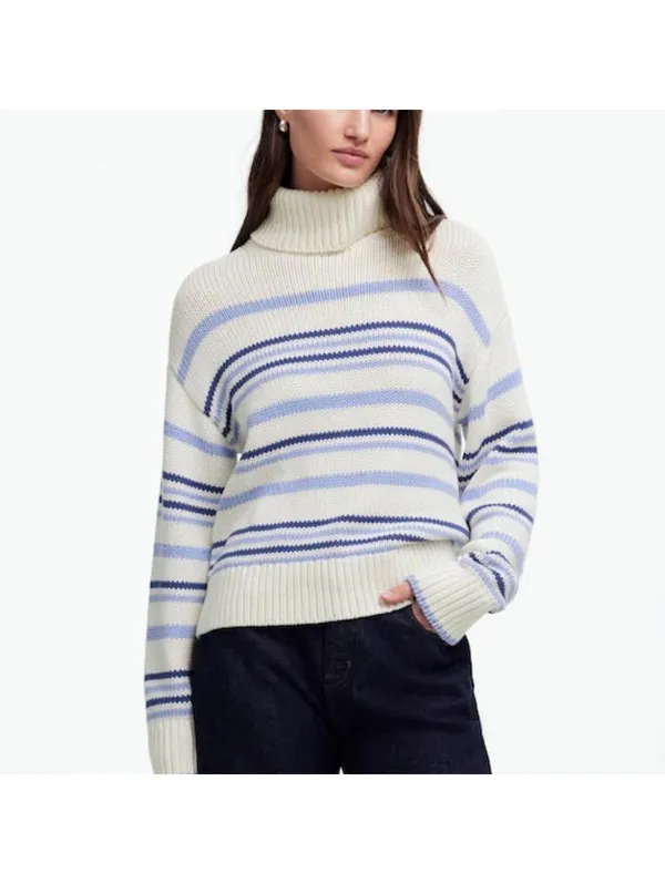 Madewell Ribbed Cotton Turtleneck Sweater in Stripe - Image 2